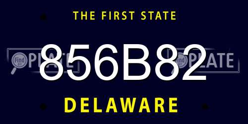 856B82 Delaware License Plate