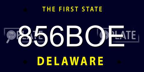 856BOE Delaware License Plate