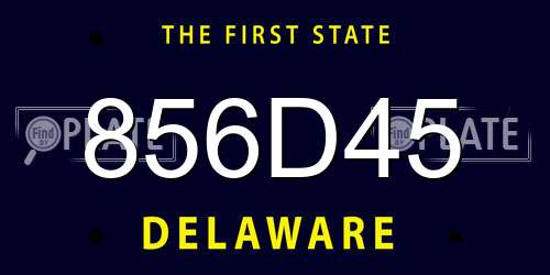 856D45 Delaware License Plate