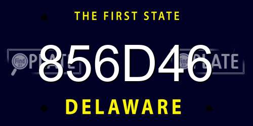 856D46 Delaware License Plate