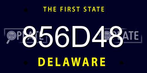 856D48 Delaware License Plate