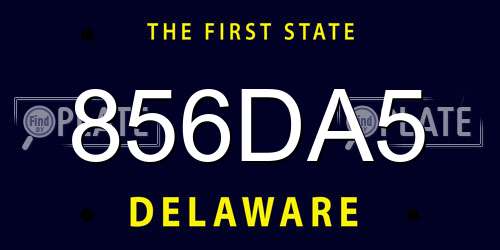 856DA5 Delaware License Plate