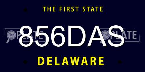 856DAS Delaware License Plate