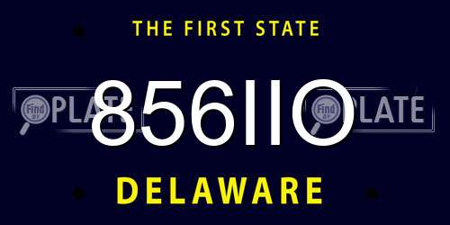 856IIO Delaware License Plate