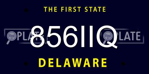 856IIQ Delaware License Plate