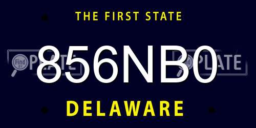 856NB0 Delaware License Plate