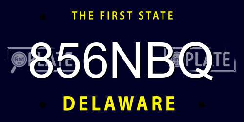 856NBQ Delaware License Plate