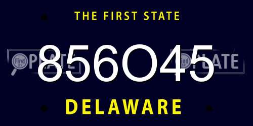856O45 Delaware License Plate