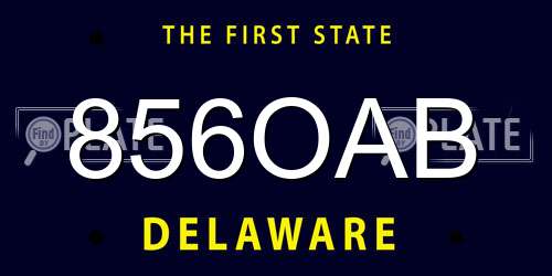 856OAB Delaware License Plate