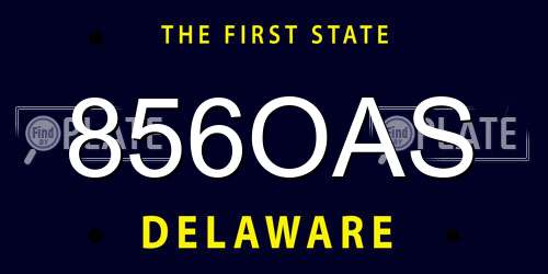 856OAS Delaware License Plate