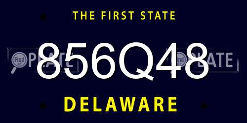 856Q48 Delaware License Plate