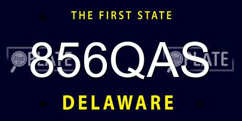 856QAS Delaware License Plate