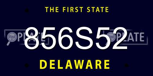 856S52 Delaware License Plate