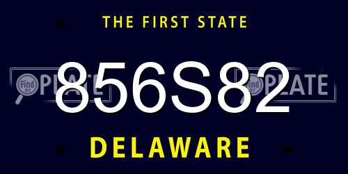 856S82 Delaware License Plate