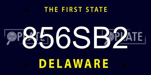 856SB2 Delaware License Plate