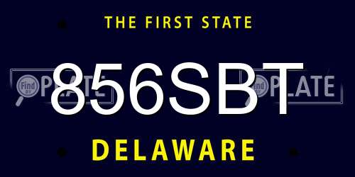 856SBT Delaware License Plate