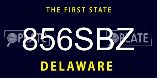 856SBZ Delaware License Plate
