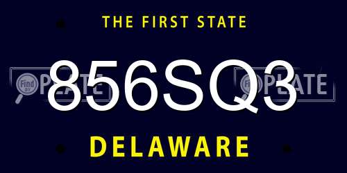 856SQ3 Delaware License Plate