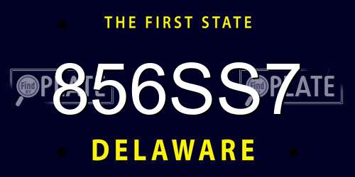 856SS7 Delaware License Plate