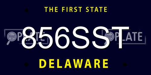 856SST Delaware License Plate