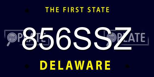 856SSZ Delaware License Plate