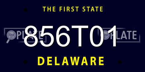 856T01 Delaware License Plate