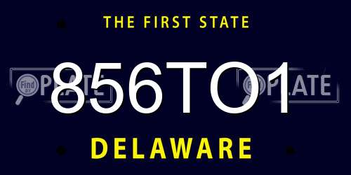 856TO1 Delaware License Plate