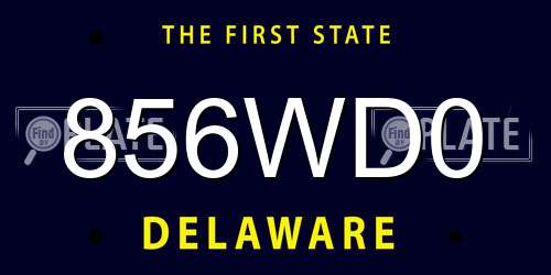 856WD0 Delaware License Plate