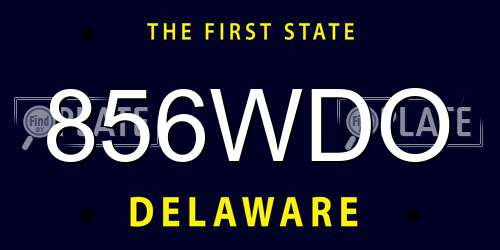 856WDO Delaware License Plate