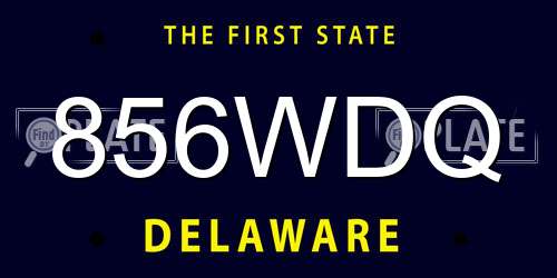 856WDQ Delaware License Plate