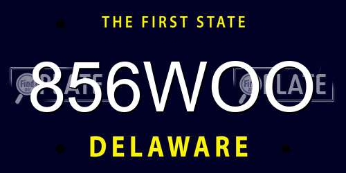856WOO Delaware License Plate