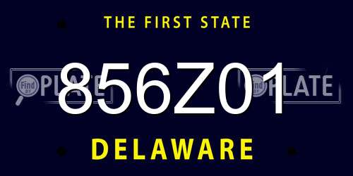 856Z01 Delaware License Plate