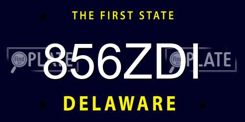 856ZDI Delaware License Plate