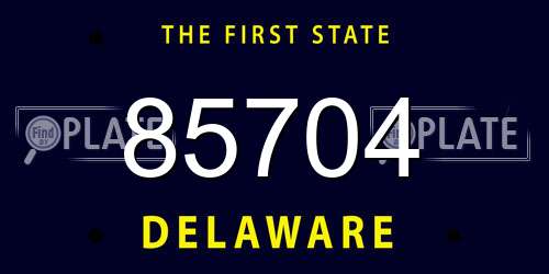 85704 Delaware License Plate
