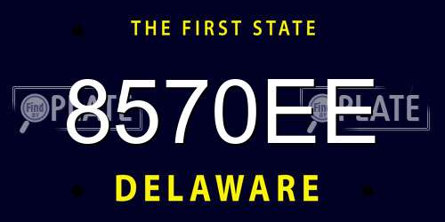 8570EE Delaware License Plate