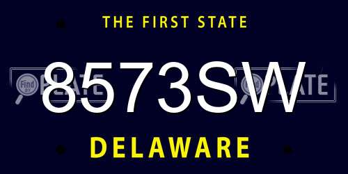 8573SW Delaware License Plate