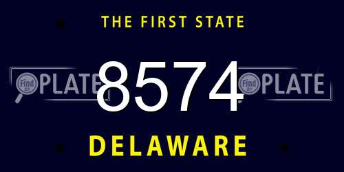 8574 Delaware License Plate