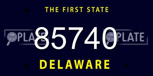 85740 Delaware License Plate