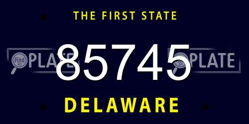 85745 Delaware License Plate