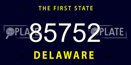85752 Delaware License Plate
