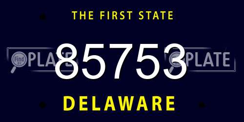 85753 Delaware License Plate