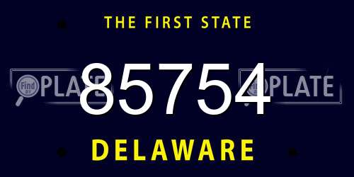 85754 Delaware License Plate