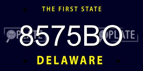 8575BO Delaware License Plate