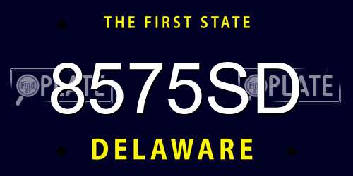 8575SD Delaware License Plate