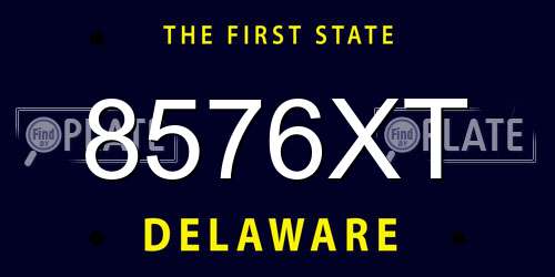 8576XT Delaware License Plate
