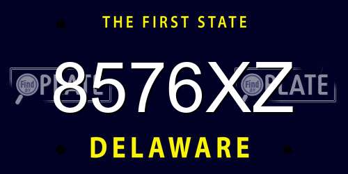 8576XZ Delaware License Plate