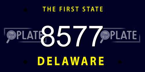 8577 Delaware License Plate
