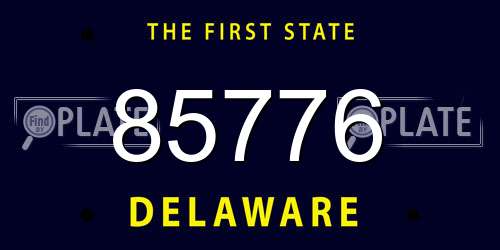85776 Delaware License Plate