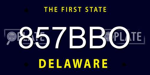 857BBO Delaware License Plate