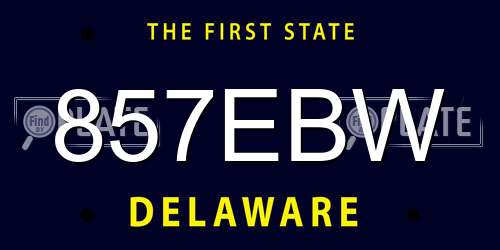 857EBW Delaware License Plate